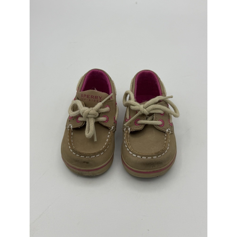 Sperry Top-Siders Intrepid Crib Jr. Pink & Teal Striped Fabric Infant 3M Leather